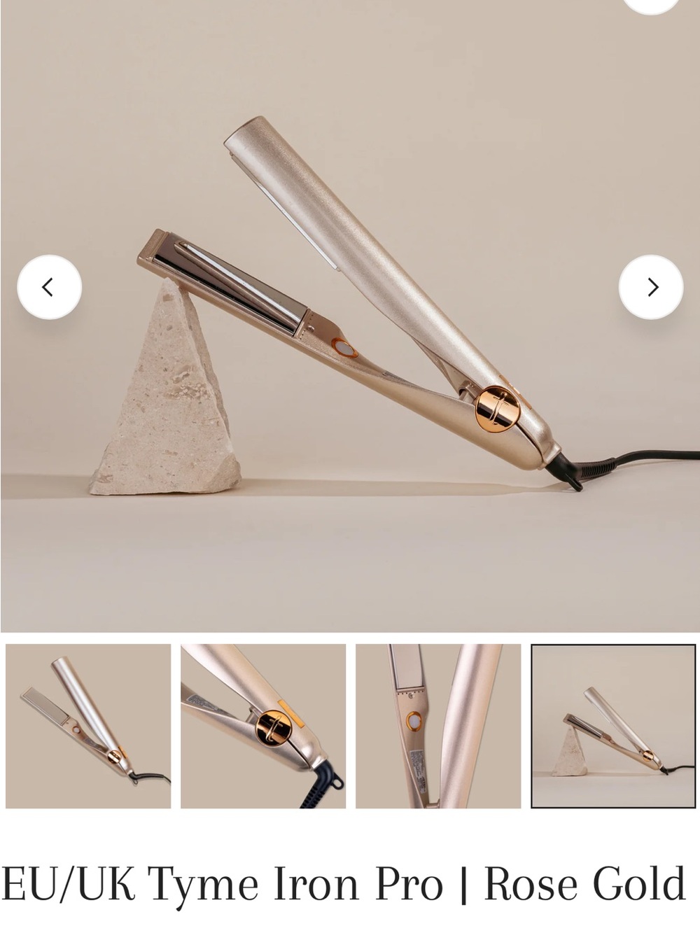 TYME Gold Hair Styling Tool with Black Cord